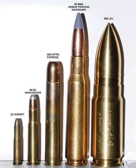 The 950 JDJ cartridge is compared to other powerful rounds