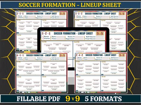 9v9 Soccer Lineup Template 8