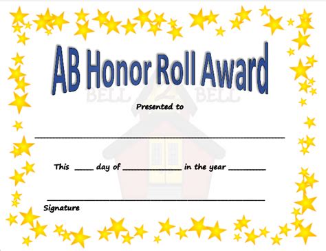 A-B Honor Roll Certificate Printables