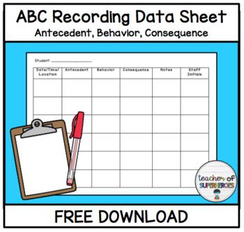 Example of an ABC Recording Sheet