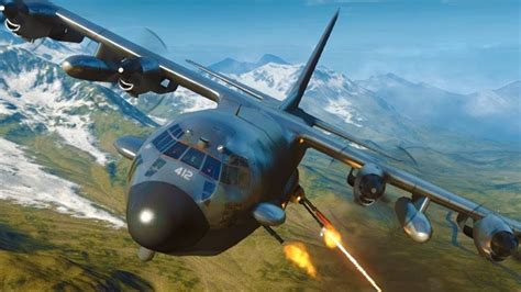 AC-130 Gunship Firing Cannons