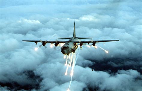 AC-130 Gunship In Flight