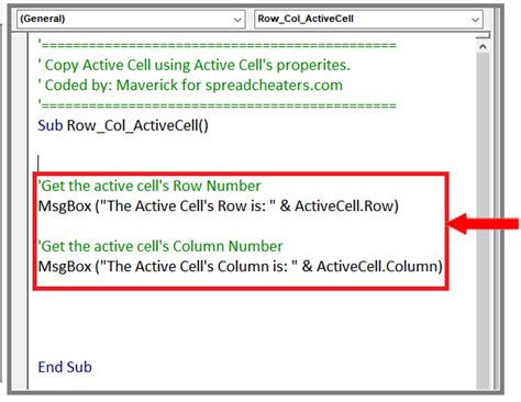 ACTIVE.CELL Property Example