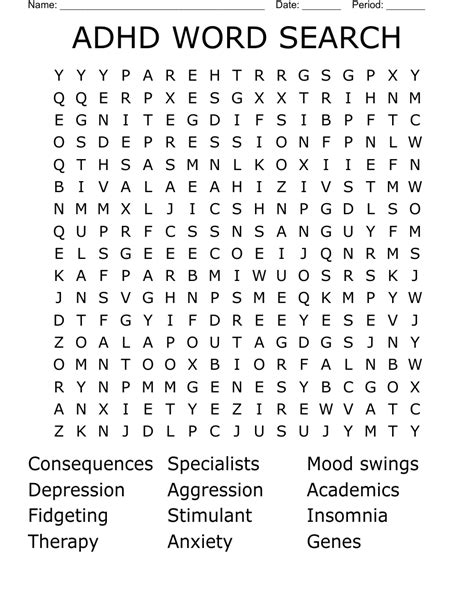 ADHD Word Searches