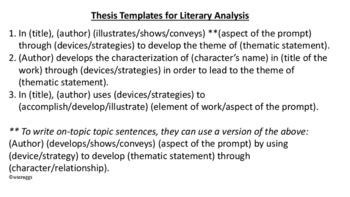 AP Lit Thesis Template Structure