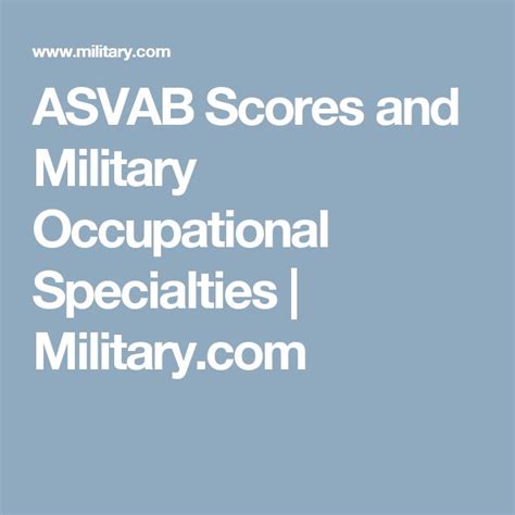 ASVAB Job Specialties