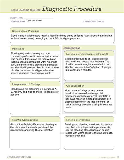 ATI Diagnostic Procedure Example