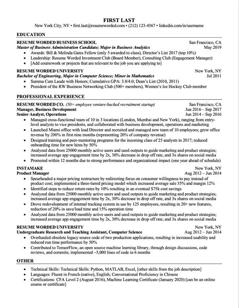 ATS Resume Template Image