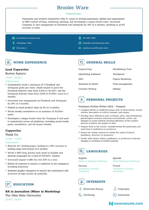 ATS Resume Template Example 1