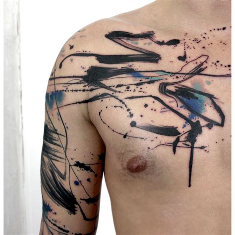 Abstract Chest Tattoo Designs