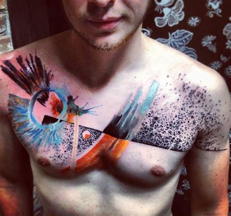 Abstract Chest Tattoos Design