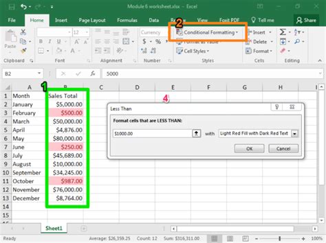 Applying Accent 1 using Conditional Formatting