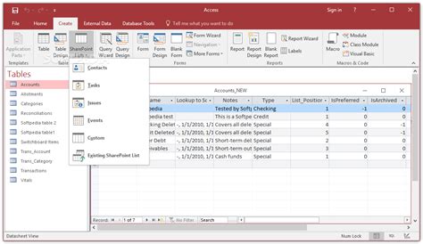 Access Database Window