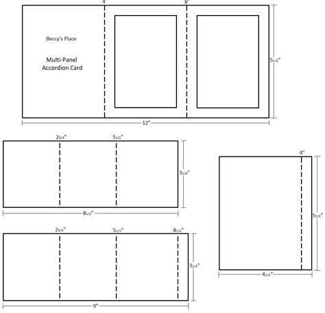 Accordion fold card template example