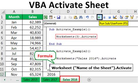 Activate Method in VBA Excel