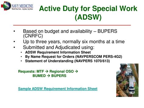 Active Duty for Special Work Reserve