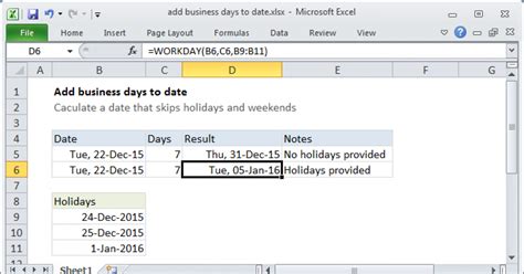 Calculating business days in Excel