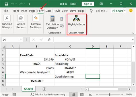 Add-ins in Excel