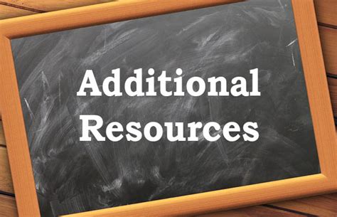 Additional resources