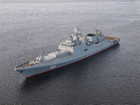 Admiral Grigorovich class frigate being launched