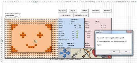 Adventure Game Excel