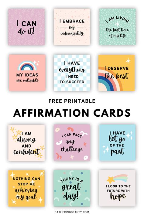 Affirmation Cards Examples