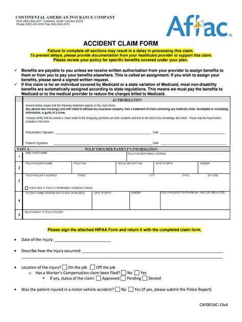 Aflac Claim Form Guide