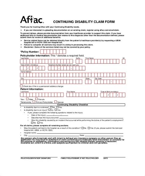 Aflac Claim Form Requirements