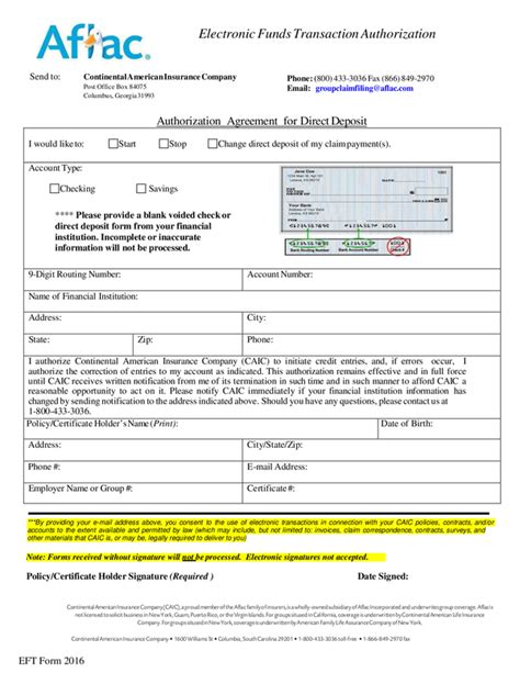 Aflac Claim Supporting Documentation