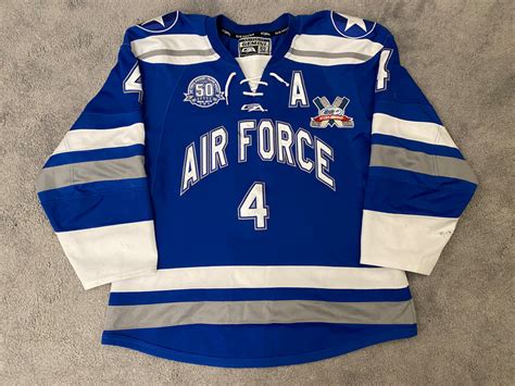 Wearing an Air Force Hockey Jersey