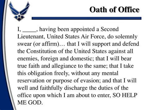 Air Force Oath of Office and Ethics