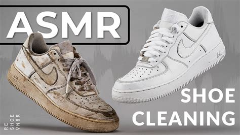 Cleaning Air Force Sneakers with a mild soap solution