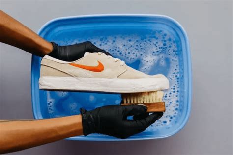 Removing stains from Air Force Sneakers with a stain remover