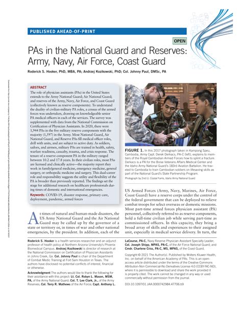 Air National Guard Physician Assistant Leadership Role