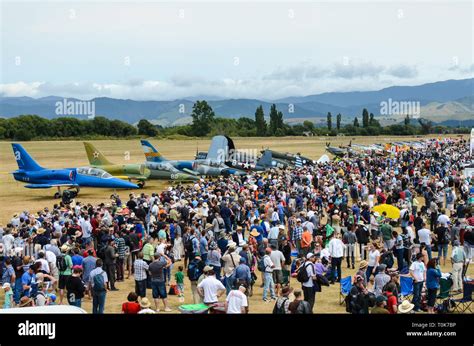 Crowd watching the air show