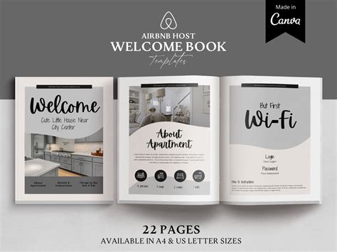 Airbnb welcome book template design example