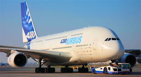 The Airbus A380 taking off