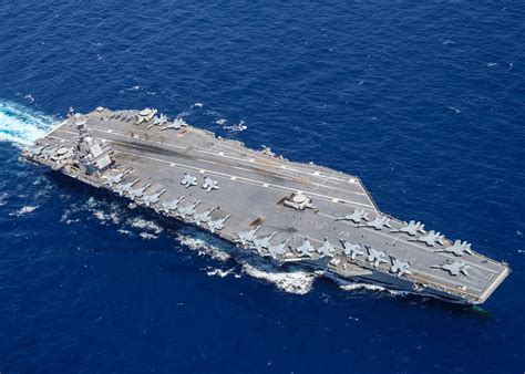 Aircraft Carrier Sailing in the Ocean