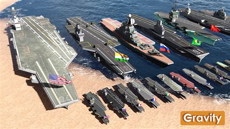 An overview of an aircraft carrier, highlighting its deck and superstructure.