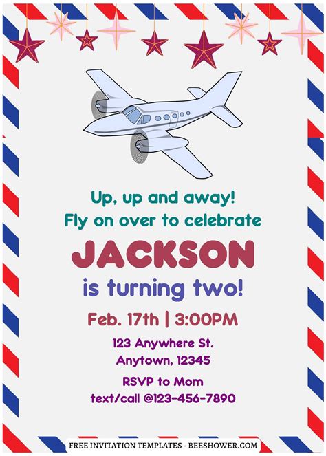 Airplane Invitation Template 1