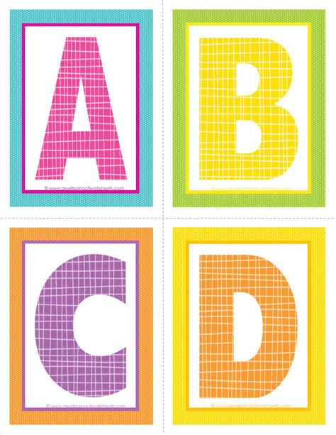 Alphabet Block Letters Template Colorful 3