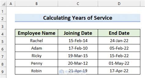 Alternative Formula to Calculate Years of Service Image 4