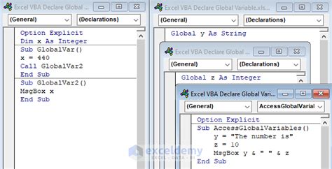 Alternatives To Global Variables In Excel Vba