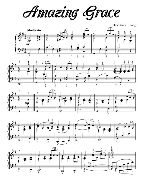 Amazing Grace Sheet Music Image