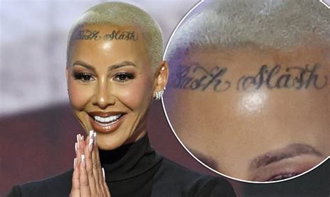 Amber Rose Forehead Tattoo