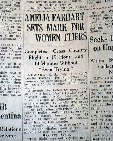 Amelia Earhart's aviation records