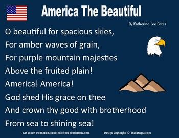 America the Beautiful Lyrics Printable Free