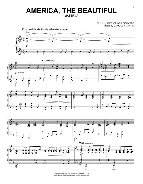 America the Beautiful Sheet Music