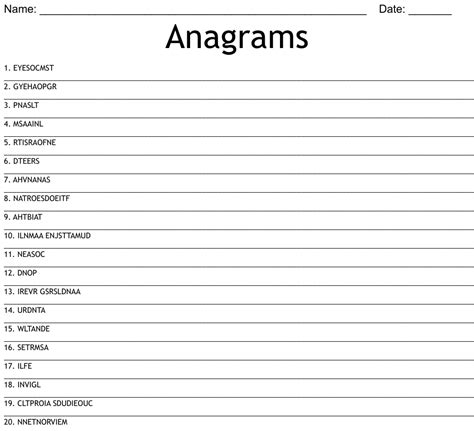 Anagram Word Scramble Image