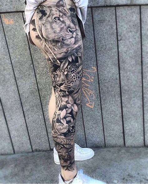 Animal Leg Sleeve Tattoos